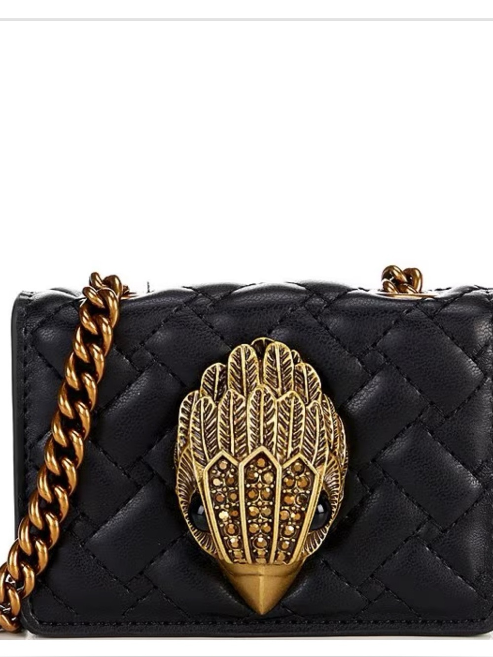 Kurt Geiger London Micro Kensington
Black Quilted Crossbody Bag